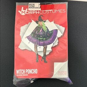 Women's Witch Poncho - Purple and Green